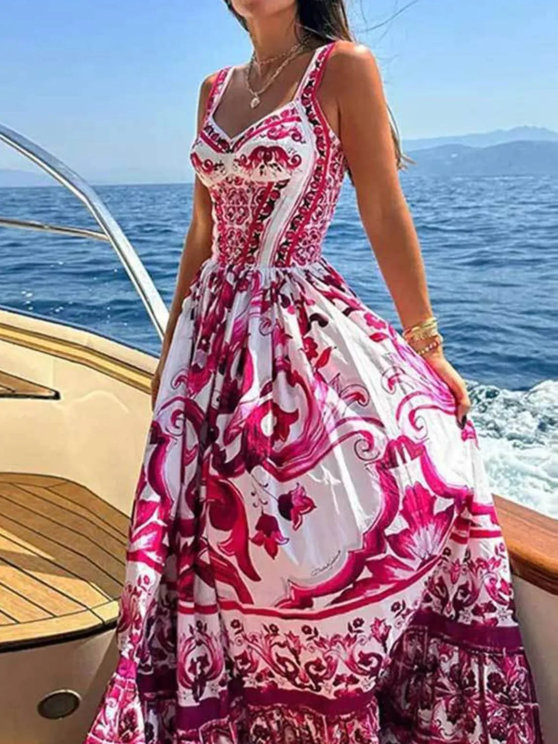 Midi Dress Smocked Printed Wide Strap Ruffled Zipper 43139aa3-c42d-4d6c-80dc-a583eee94630-Max-Origin Trendsi