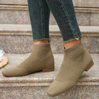 Women's Ankle Boots Mesh Knit Stretch Comfort Fit Mid Heels 43396b4a653c4c5ab03ff5bc6f8bbe9a-Max-Origin Trendsi