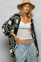 POL Crochet Shirt Black Multi Openwork Floral with Granny Square Pattern 43433c02-fdfe-41ad-a0aa-dac6686256ca-Max-Origin Trendsi