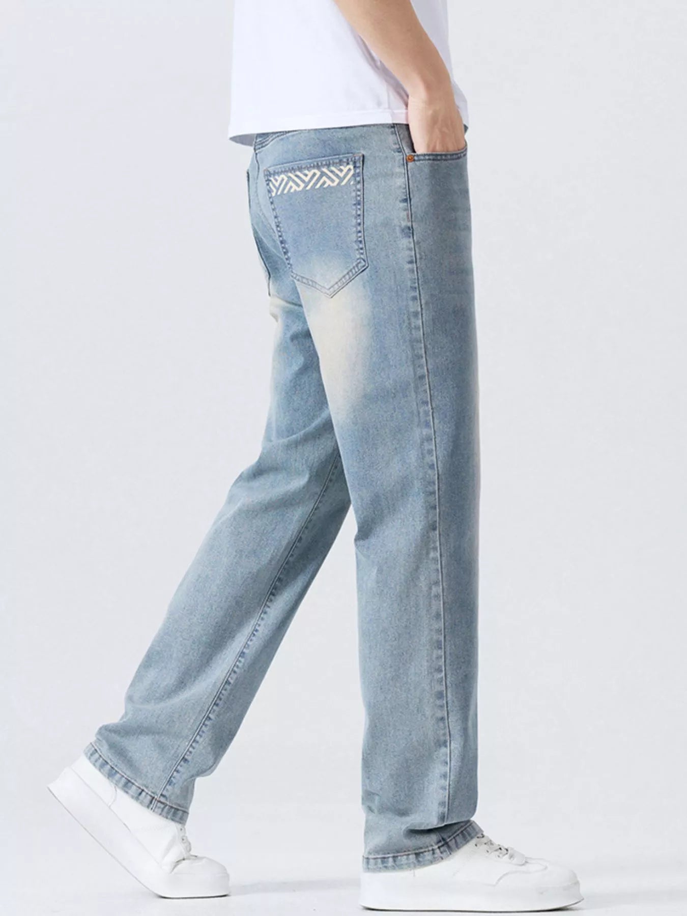 Men's Jeans Light Blue Wash Loose Fit Denim Pants 4349c4cf-9410-41e0-9551-b5a75ca355da-Max-Origin Trendsi