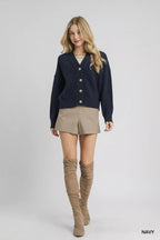 Umgee Womens Knit Cardigan Navy Button-Front Basic Style Sweater 43a74fde-6b44-4c45-b612-3759ddc7b84e-Max-Origin Trendsi