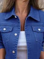 Women's Denim Jacket Short Button Front Long Sleeve with Pockets 43ada37e-8c72-451b-ab0c-0ddb126fc029-Max-Origin Trendsi