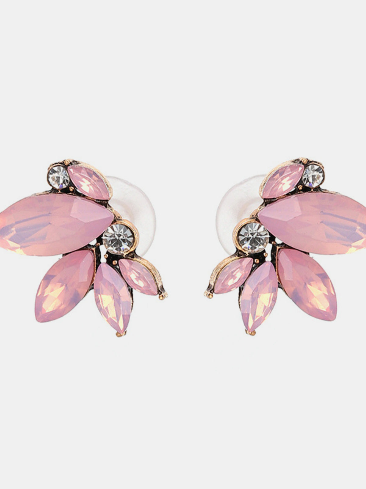 Stud Earrings Alloy Rhinestone Flower Deep Blue Women Fashion Jewelry Blush Pink One Size 43b0f88c-420f-474e-bae3-daa3912a695f-Max Trendsi
