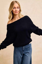 BiBi Waffle Knit Off Shoulder Top 43c2384f5f6b4597b8f2e1638cb86a6a-Max-Origin Trendsi