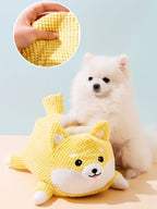 Squeaky Plush Pet Toy - Soft Polyester, 2 Sizes, Imported, No Batteries Needed