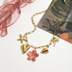 18K Gold-Plated Necklace Start Heart Pendant with Resin Flower Summer Jewelry 43fa266e-16e4-49b0-832d-a1c31f00c80d-Max-Origin Trendsi