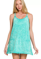 Zenana Mini Cami Dress Turquoise Acid Washed With Built-in Romper Liner TURQUOISE 43fc8e07919a4b64bd4b105a3ef87a33-Max-Origin Trendsi