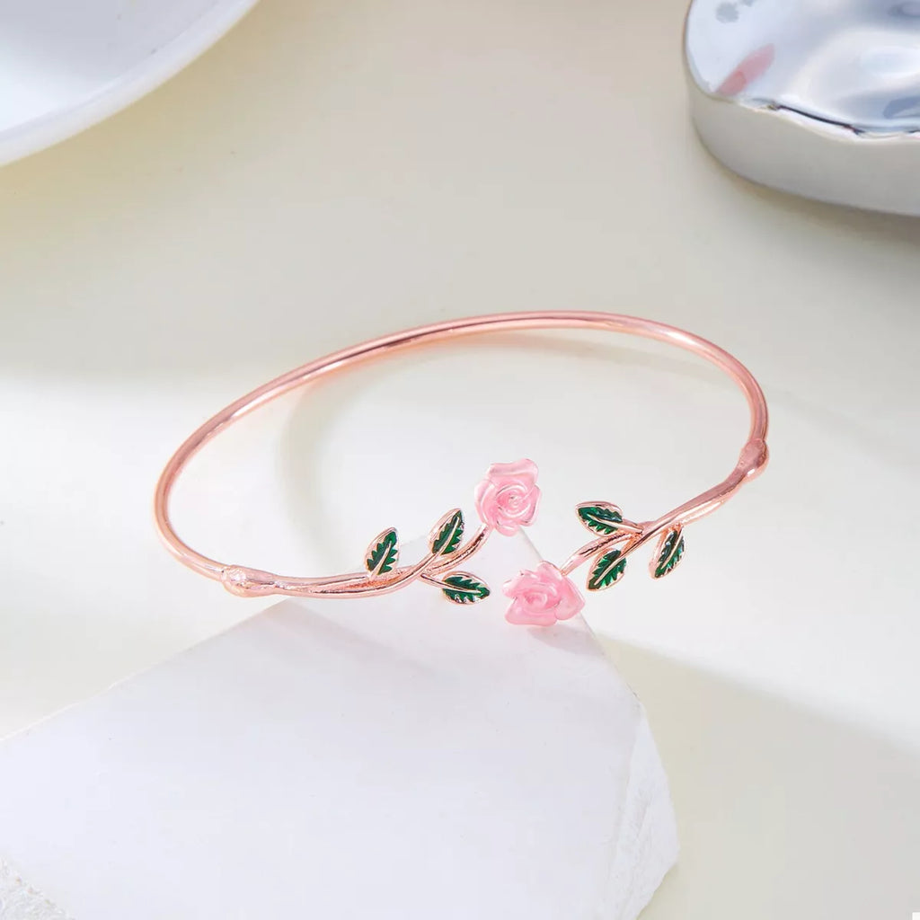 Womens Jewelry Set Ring and Bracelet Rose Bypass 18K Rose Gold-Plated 442433ad-1250-4b94-8be9-5e16c6145340-Max-Origin Trendsi