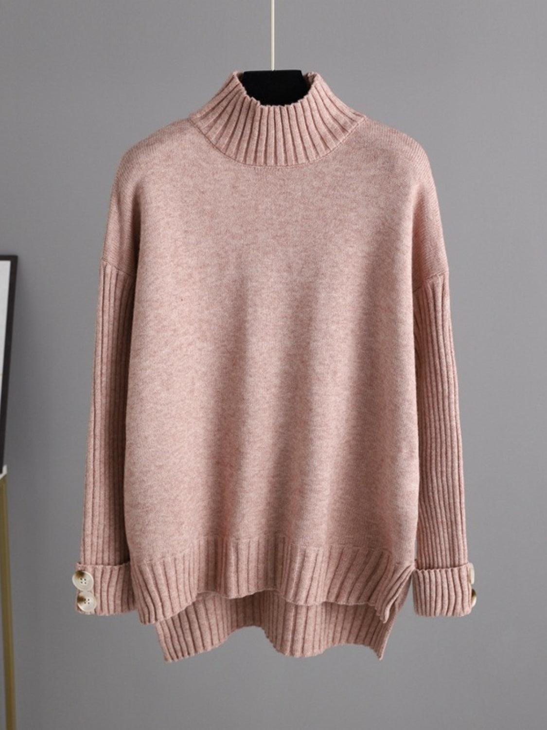 Basic Bae Turtleneck Sweater Set Long Sleeve Knit Top and Pants