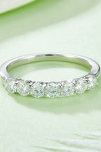 Murray Silver Ring Moissanite Stone Half-Eternity Platinum-Plated 925 sterling 4487cc3c158f4b8bbdfe3697d103a02c-Max Trendsi