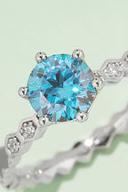 Murray Silver Ring 1 Carat Moissanite Stone 6-Prong 925 Sterling Platinum 4489de3391d447639a9d9320dcc1928a-Max Trendsi