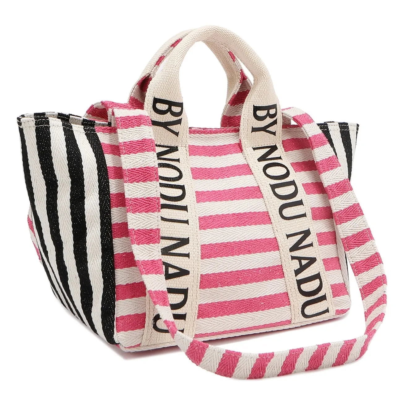 Nicole Lee USA Canvas Tote Bags Letter Striped Large Snap Handbags 44a7cbbc-0177-419e-b2e1-1678fcf9214d-Max-Origin Trendsi