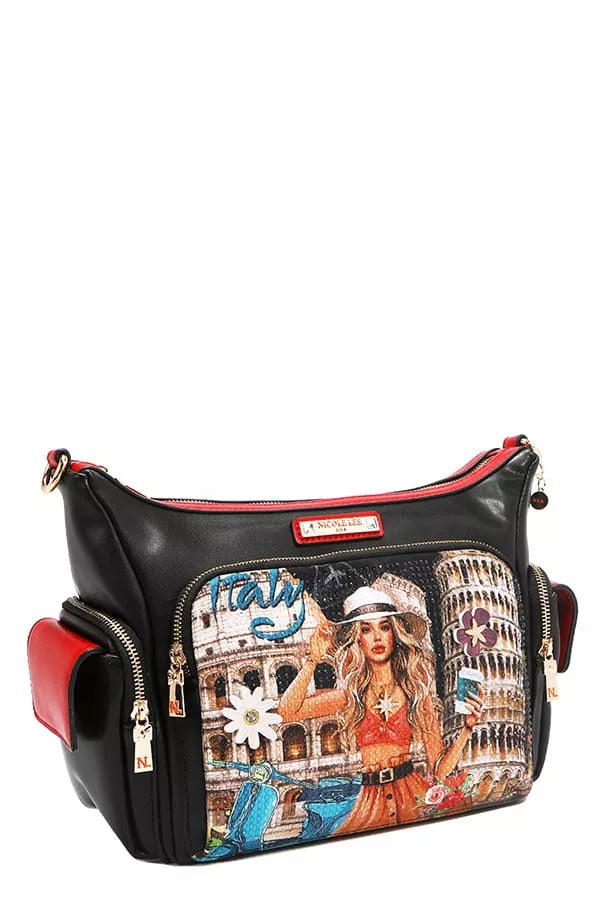 Nicole Lee USA Women's Shoulder Bag Martha Travels Italy Multi Pocket Handbag 44cf3deacaec42219e8354694fe8c1a1-Max-Origin Trendsi
