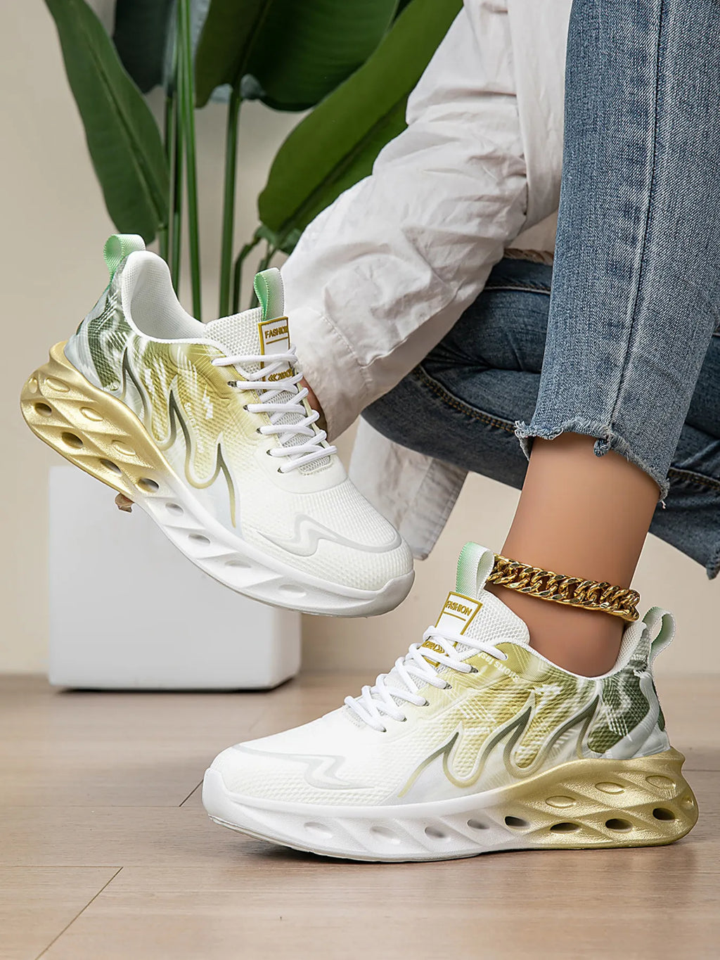 Women's Athletic Shoes Round Toe Lace Up Mesh Rubber Flat Shoes 44f43665dc584cd780751c98d1e40c39-Max-Origin Trendsi