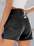 Moni Wear Denim Shorts Women's Rhinestone Washed High Waist 450e2612-2d3a-4ce5-811c-d8ef1d684fa7-Min Trendsi