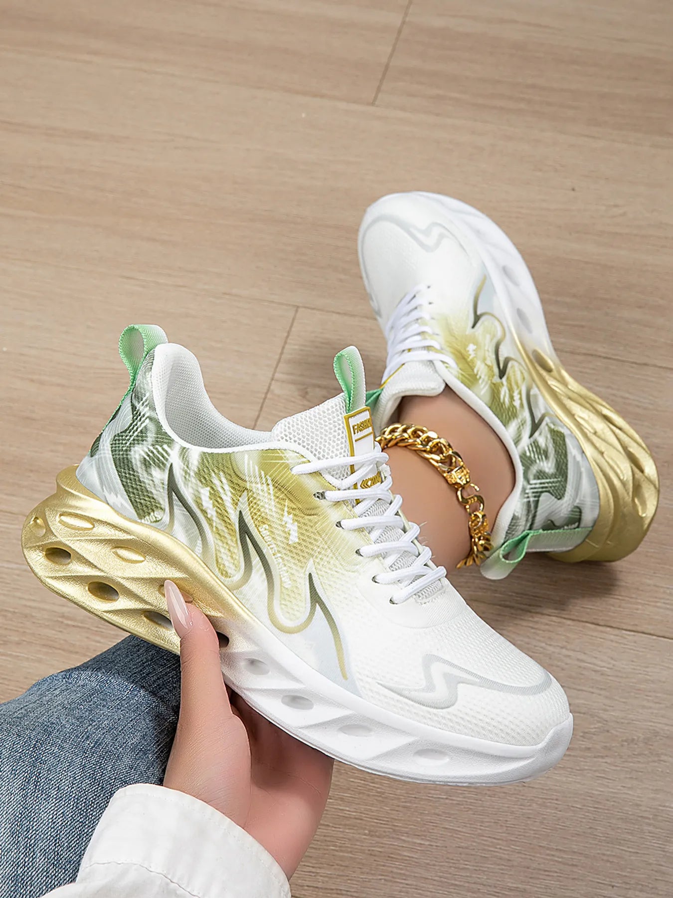 Women's Athletic Shoes Round Toe Lace Up Mesh Rubber Flat Shoes 45449c7dd5d74c76883d3deaedebde15-Max-Origin Trendsi