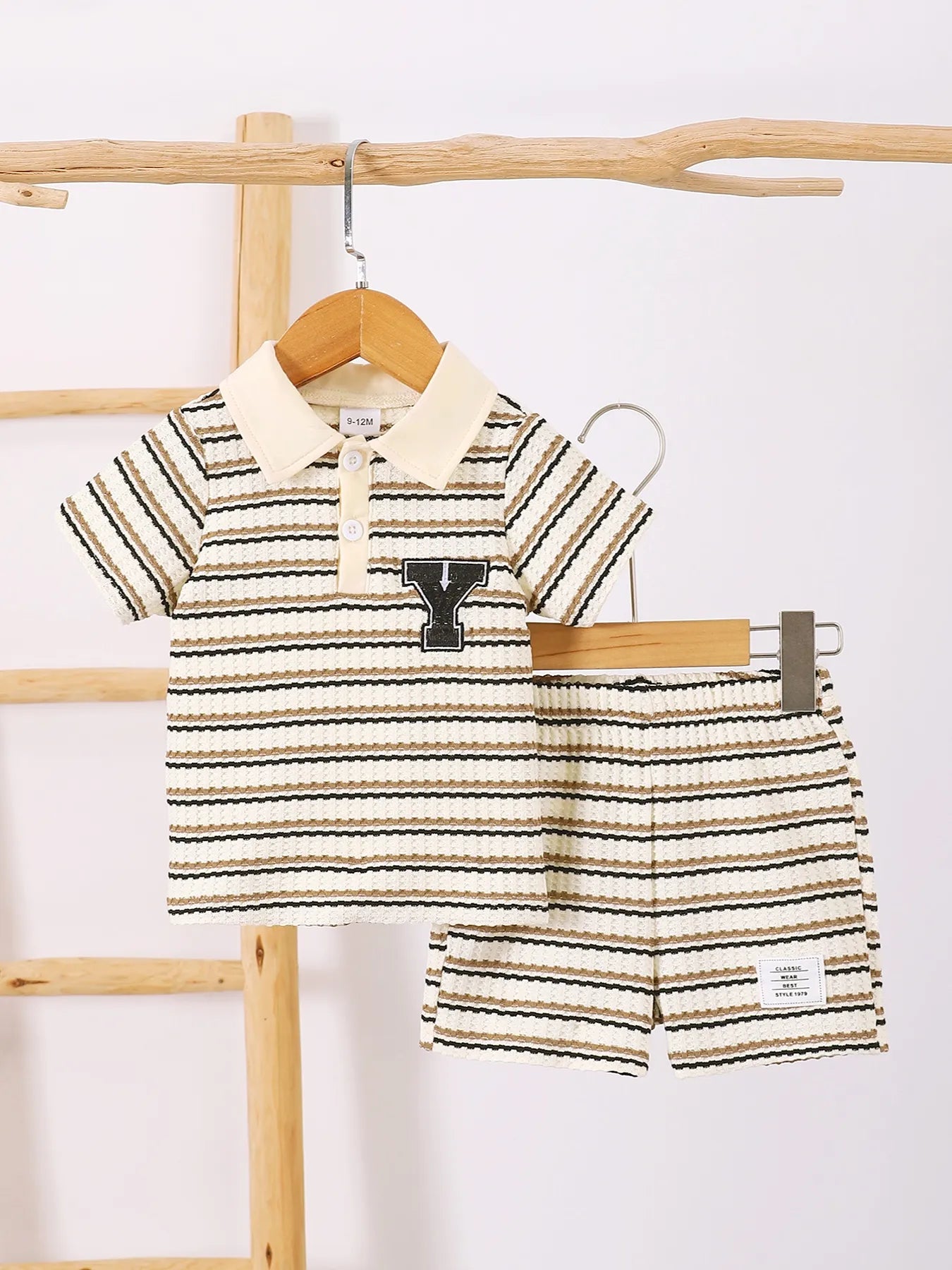 Boy's Baby Set Children's Striped Short Sleeve Polo and Pants for Kids Stripe 4588632f-8415-4048-af77-6a894e6b2b33-Max-Origin Trendsi