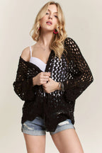 ADORA Crochet Cardigan Cotton Black Floral Leaf Pattern Long Sleeve 45a1dbbccdd842f4962ba55bd8cb9fbe-Max-Origin Trendsi