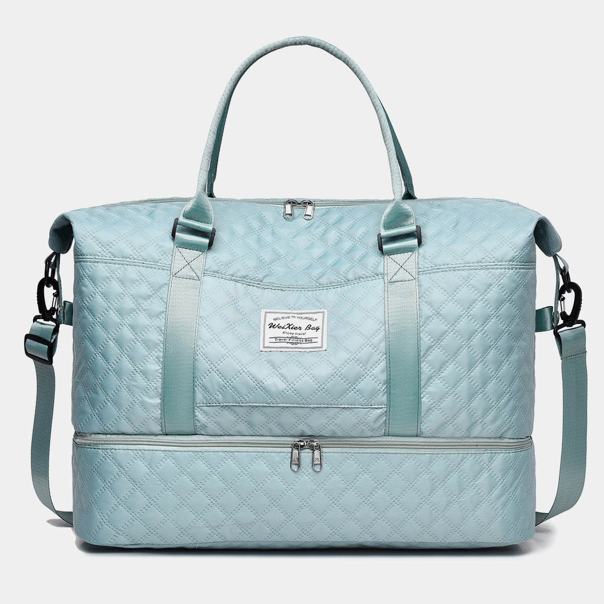 Extra Large Travel Duffel Bag Quilted Diamond Grid Oxford Cloth Oversize Tote