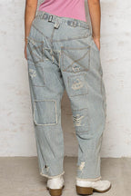 POL Wide Leg Pants Women's Distressed Raw Hem Light Denim 45d13240-487c-454b-b79c-d12ec5f2f241-Max-Origin Trendsi