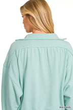 Zenana French Terry Collared Exposed Seam Sweatshirt 4604b34ee4044b798c05d0adaf605840-Max-Origin Trendsi