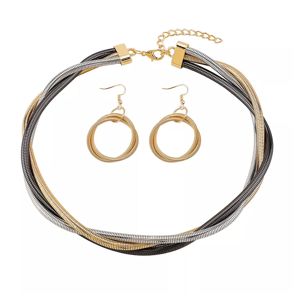 Womens Jewelry Set Multi-Layered Earrings and Necklace 18K Gold-Plated Silver onesize 460b5317-19c7-4499-a59d-1adc723fe592-Max-Origin Trendsi