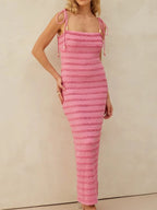Maxi Dress Pink Frill Tie-Shoulder Beaded Straps Slimming Bodycon 460fd533-a52d-460c-9907-987ed8f50db2-Max-Origin Trendsi