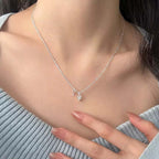 925 Sterling Silver Heart Necklace with Zircon Accent