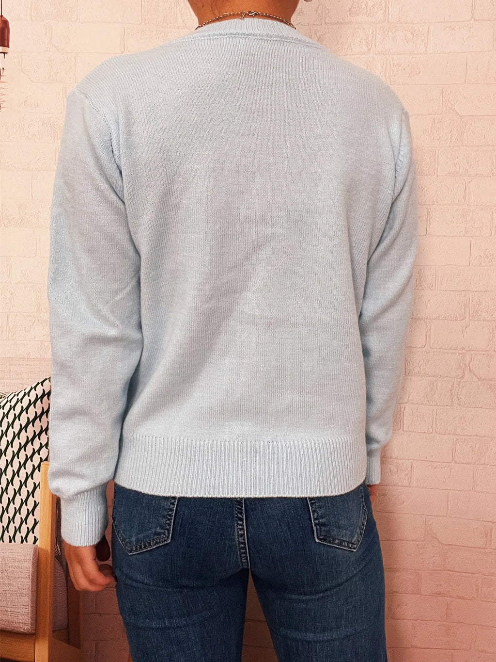 Women's Cardigan Button-Up Long Sleeve Embroidered Knit 464870b9a929459d89455ee29fedf4c6-Max-Origin Trendsi