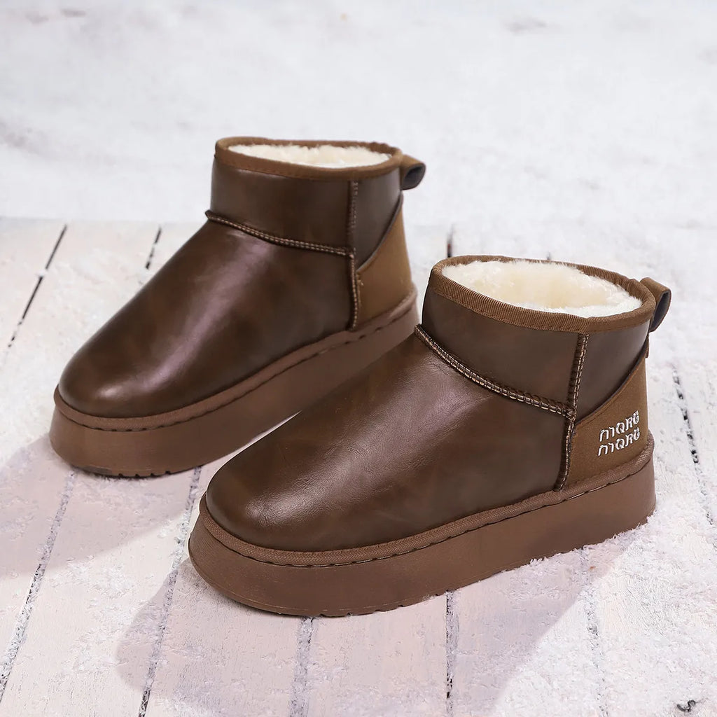 Women's Ankle Boots Pu Leather Faux-Fur Platform Flats 465bafbd702749d3917f5be66eddc739-Max-Origin Trendsi