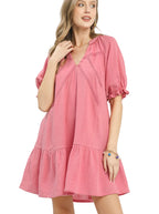 Umgee Cotton Gauze Mini Dress