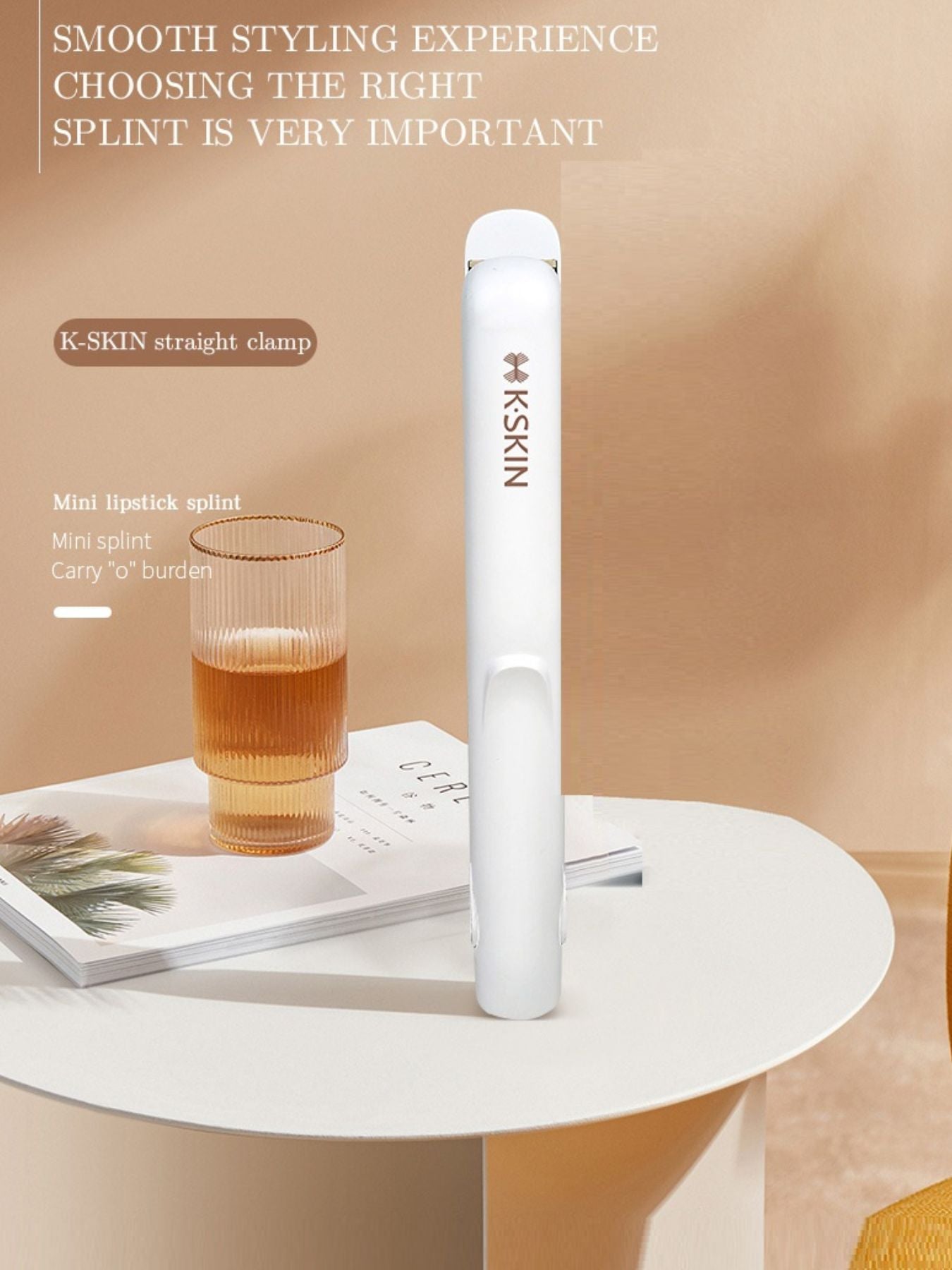 Portable Mini Hair Straightener with Anti-Scald Design, ABS Material, Single Piece, USB Powered