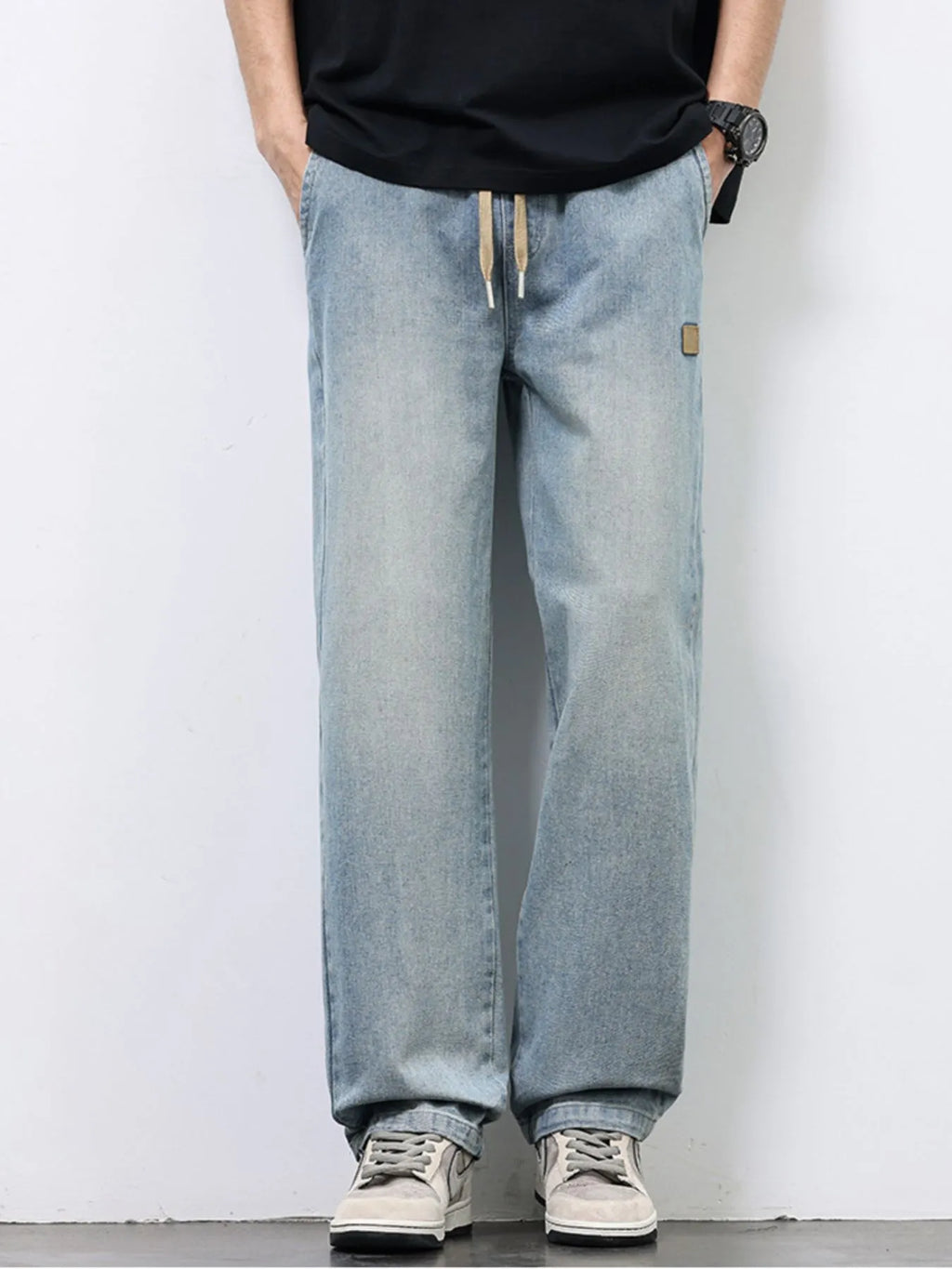 Men's Straight Leg Jeans Light Blue Washed Denim Pants 46eb2d3a-bc4c-4cba-9b2d-9eda6ba911cb-Max-Origin Trendsi