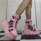 Lace Up Platform Wedge Boots 4702261f-80ad-45f4-8daa-e362fa44a16f-Max-Origin Trendsi