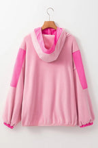 Hoodie Color Block Half Zip Long Sleeve Hooded Sweatshirt 4751879e-b238-4d88-a131-5858977dd5e5-Max Trendsi