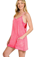 Zenana Cami Mini Dress Fuchsia Acid Washed Mini Dress With Built-in Romper Liner 47750349-2db9-4dc0-b722-8ac1b3c8f4ec-Max-Origin Trendsi