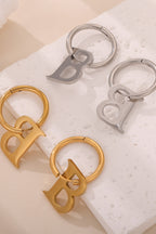 Hoop Earrings Letter B Titanium Steel 18K gold-plated Gold Sliver Jewelry 47a95995-c3cb-4d1d-945d-469b8e139272-Max Trendsi
