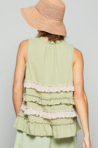 POL Cardigan Sage Multicolor Floral Ruffled Open Front Sleeveless Top 47e5f497-d163-4bd2-9ffa-f9d4897f8e36-Min Trendsi