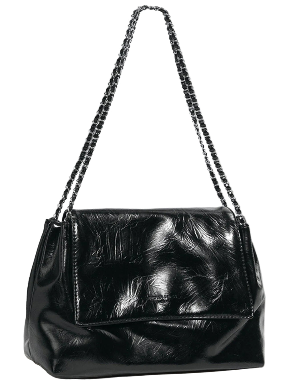 Chain Strap Medium Shoulder Bag in PU Leather