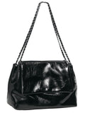 Chain Strap Medium Shoulder Bag in PU Leather