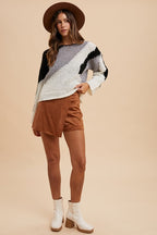 Women's Sweater Annie Wear Color Block Black Combo Long Sleeve Pullover 486b51fc-fb69-4a1b-b814-5e9737d9e05c-Max Trendsi