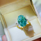 Silver Ring 5 Carat Moissanite Turquoise Oval Stone 925 Sterling Platinum-plated Turquoise 4896b676-1fd9-4620-93c1-7c56e4f444ad-Max-Origin Trendsi