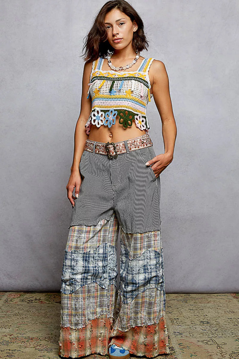 POL Crochet Cami Top Cutout Flower Cropped Yellow Multi with Dangle Detail 489f91e9-5ac4-4343-9229-0b97be1225cf-Max-Origin Trendsi