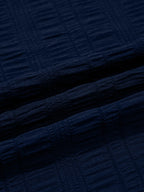 Women's Set Navy Textured Square Neck Top and Shirred High Waist Shorts 2 Pcs 48d614480f8546e69e4a5b1913f5f4e0-Max-Origin Trendsi