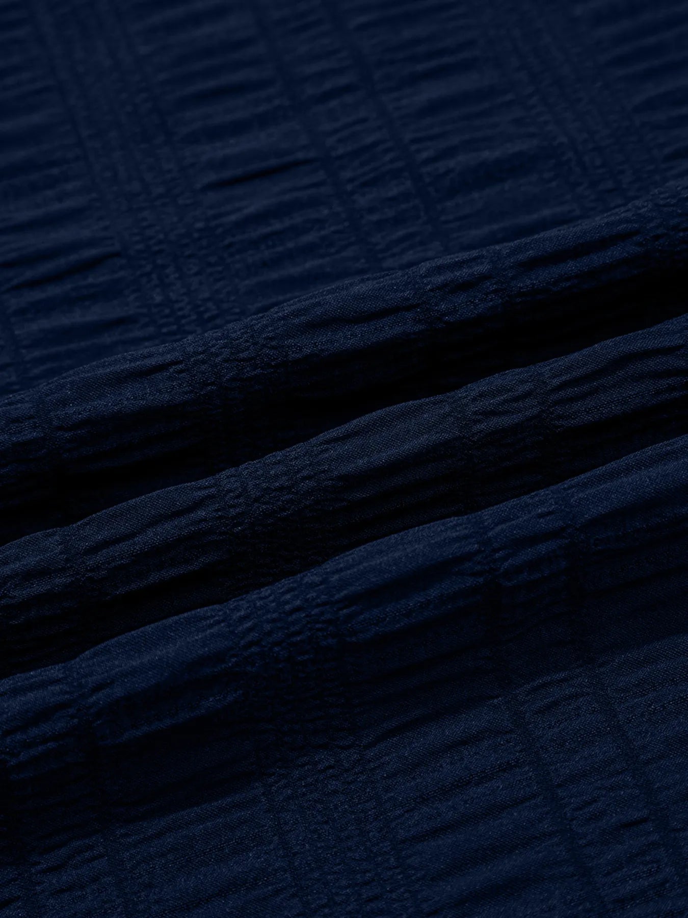 Women's Set Navy Textured Square Neck Top and Shirred High Waist Shorts 2 Pcs 48d614480f8546e69e4a5b1913f5f4e0-Max-Origin Trendsi