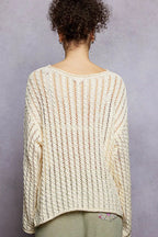POL Women Knit Top Openwork Round Neck with Shiny Detail Long Sleeve 48e1e8b8-6c4d-4b68-908c-227cb1957c70-Max-Origin Trendsi