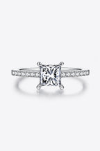 Murray Silver Ring 1.21 Carat Moissanite 925 Sterling Side Stone Ring with Box 48e44bc570644dacad812fef6663805a-Max Trendsi