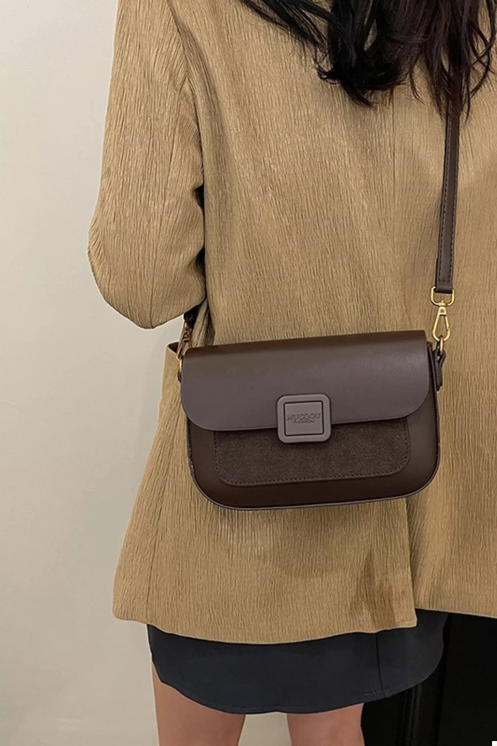 Women's Shoulder Bag Flap Closure Small Pu Leather Crossbody Brown One Size 48ebf3da-c414-4338-afc0-547bc16dcbde-Max-Origin Trendsi
