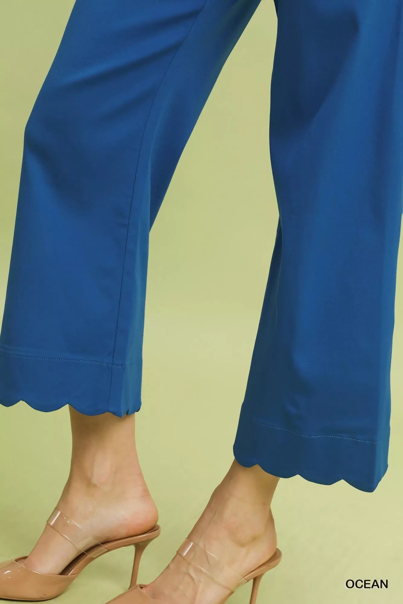 Umgee Wide Leg Pants Cropped Blue Scallop Hem with Front Pockets 48f98549-146b-4bbb-aa55-3e1f801ecf5f-Max-Origin Trendsi