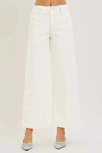 RISEN Ankle Wide Pants Cream High Rise Women Trousers 48fa4440eddf45859b2b73aa7a367a31-Max-Origin Trendsi